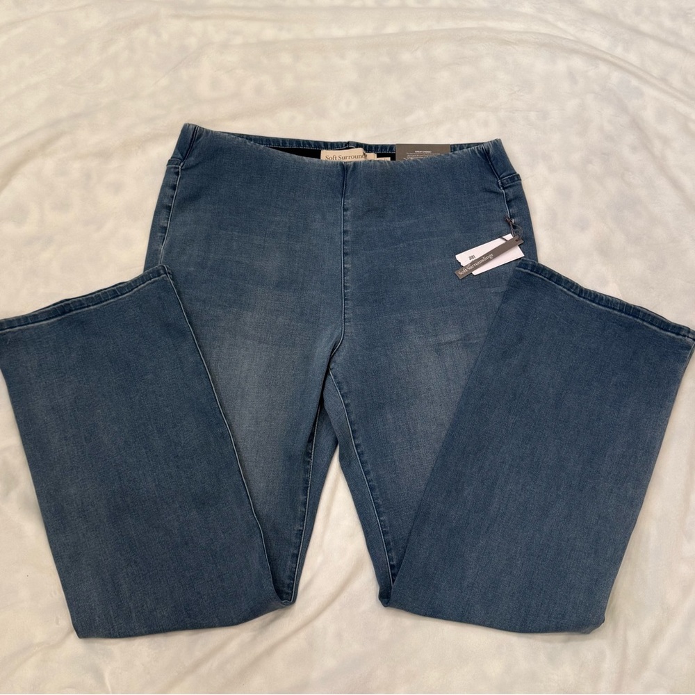Soft Surrounding, Classic Blue Women's Pull-on Jeans, Large